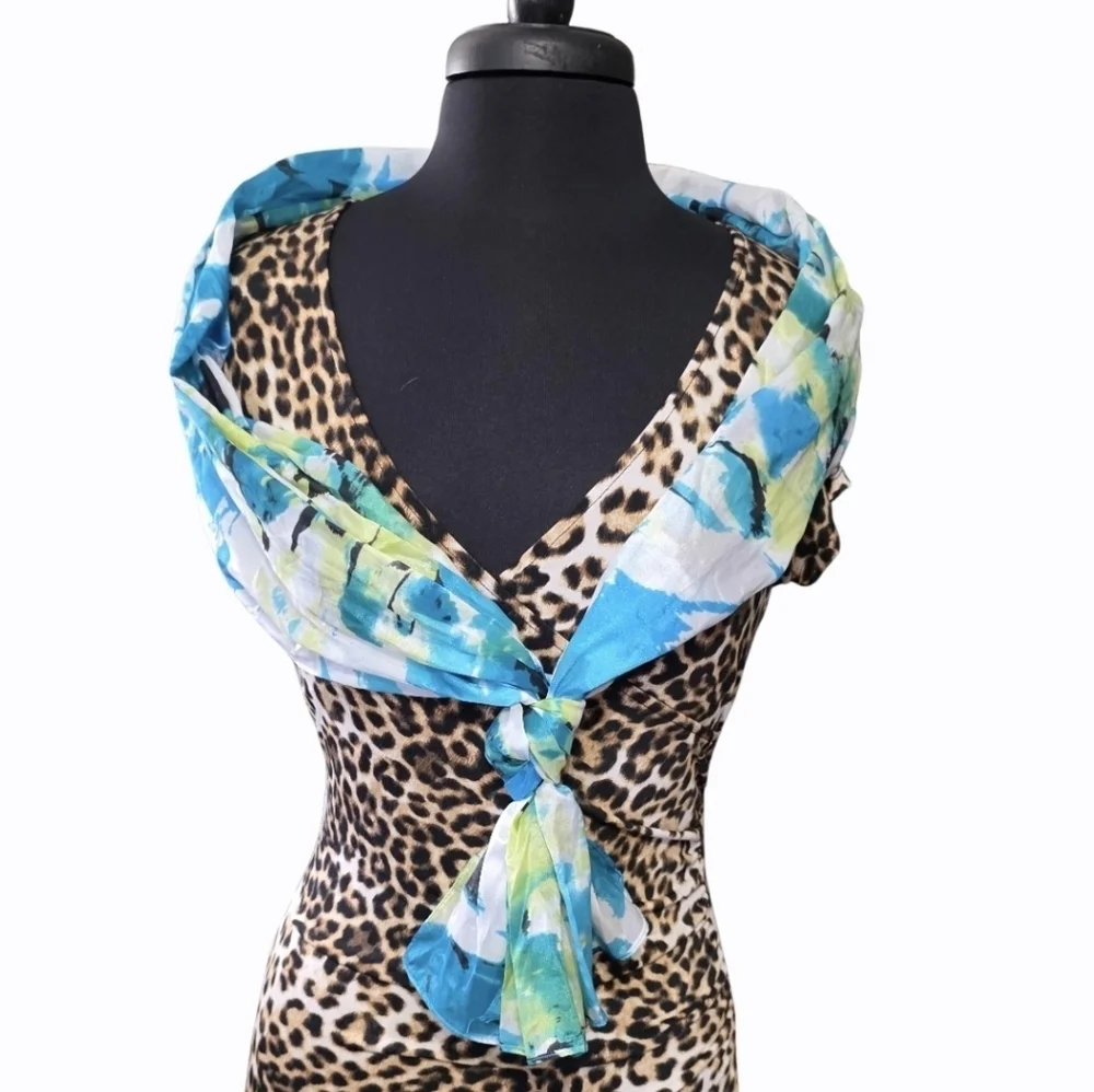 Charming Charlie Vibrant Blue and Green Scarf